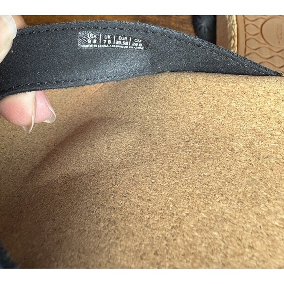 Revitalign Orthotic Leather Wedge Thong Sandals Kate Women’s Size 9B Black Tan - Picture 5 of 10